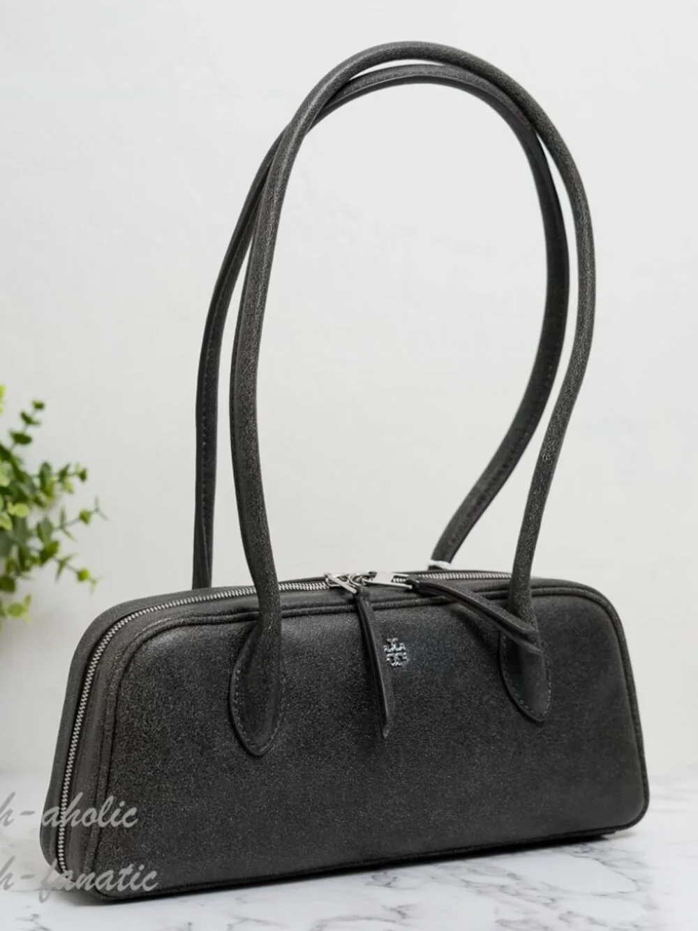 Tory Burch Distressed Box Satchel Leather Shoulder Bag NWT